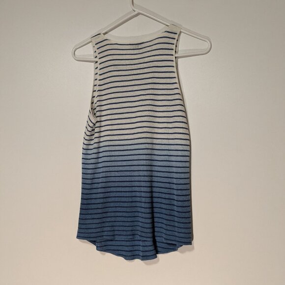 theory Linen Blend Striped Ombre Tank Blue White Size Small - Picture 5 of 5
